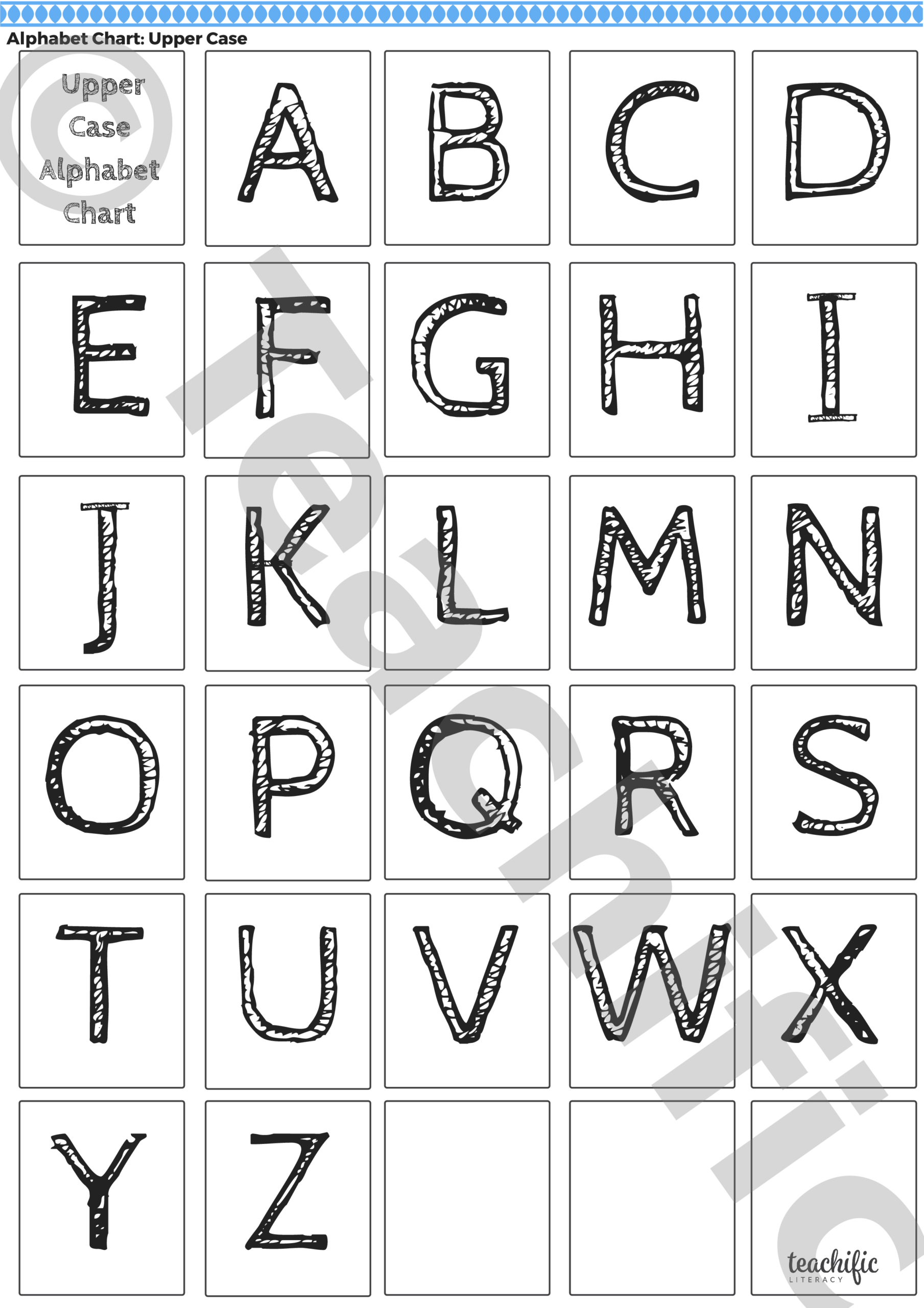 Alphabet Chart: Uppercase | Teachific with Printable Upper Case Alphabet Chart