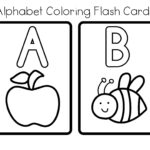 Alphabet Coloring Flash Cards   Etsy Throughout Printable Black And White Alphabet Flash Cards