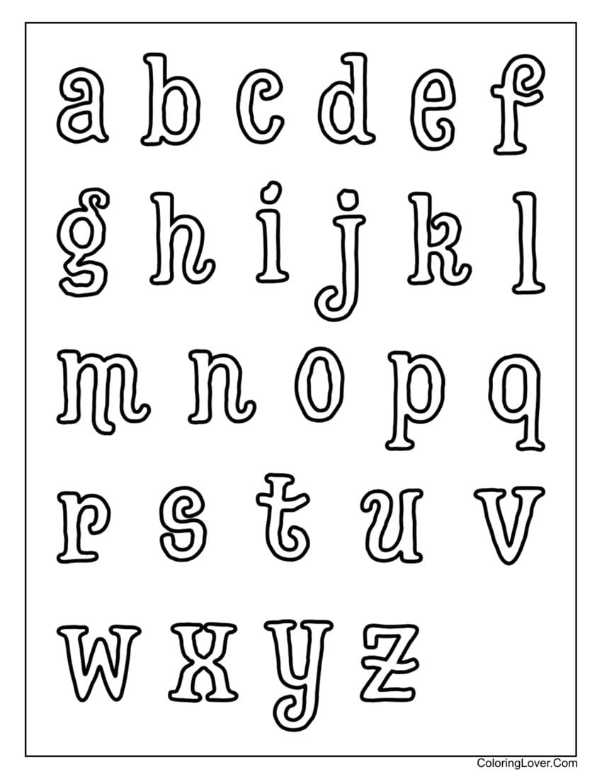 Alphabet Coloring Pages (Free Printable A-Z Letters In Pdf) inside Lower Case Alphabet Coloring Pages Printable