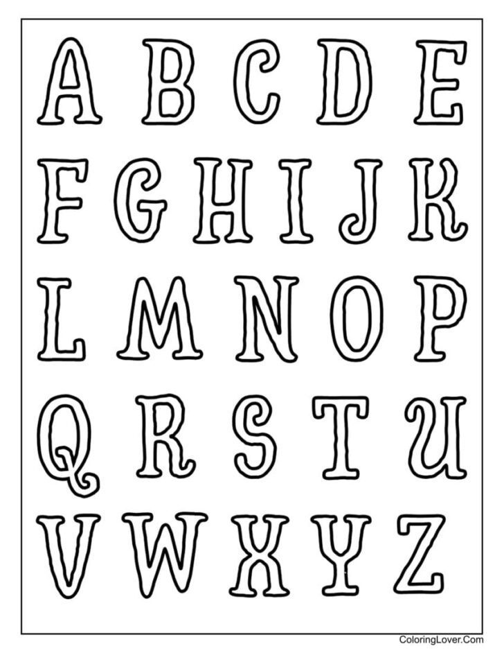 Alphabet Letters to Colour in Printable