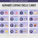 Alphabet Coping Skills Cards, Self Regulating Cards, Mindfulness, Calm  Corner, School Counselor, Homeschooling, Self Care Printable For Kids    Etsy Intended For Coping Skills Alphabet Printable