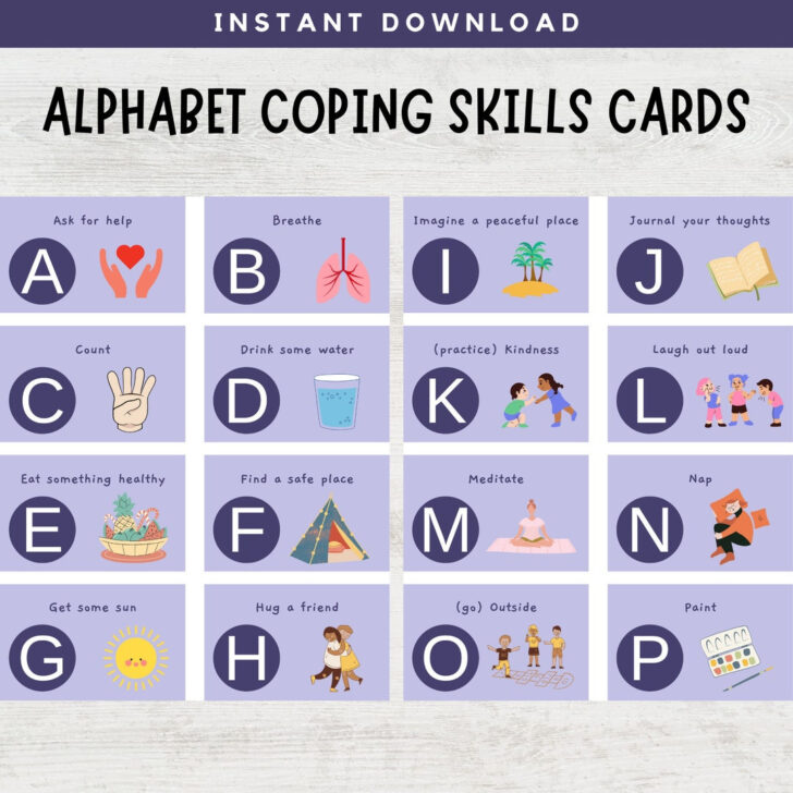 Coping Skills Alphabet Printable