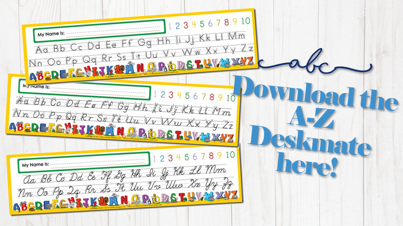 Alphabet Desk Mate - Confessions Of A Homeschooler for Alphabet Line For Desk Printable