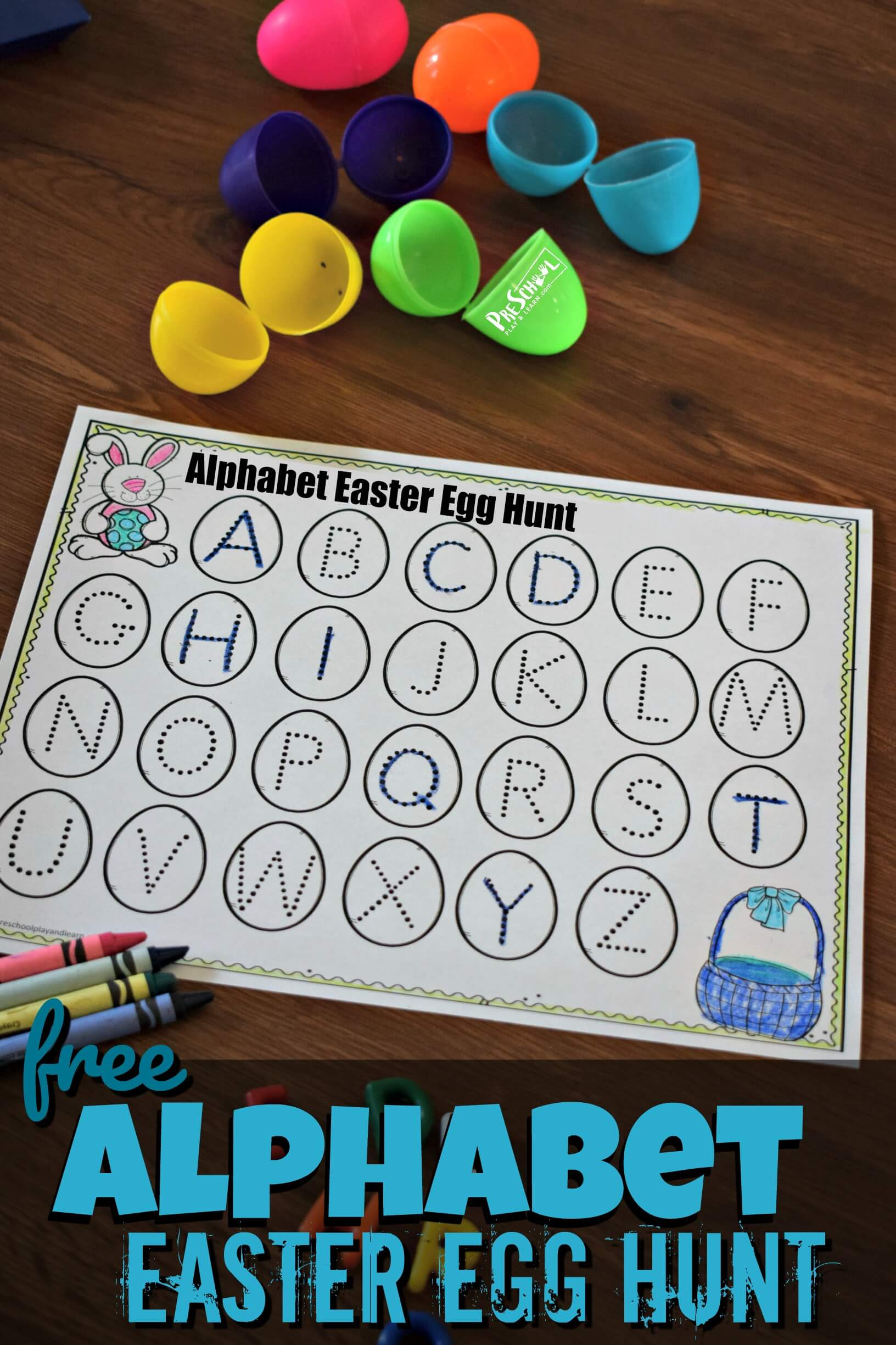 Alphabet Easter Egg Hunt For Preschoolers W/ Free Printable with Easter Egg Alphabet Printable