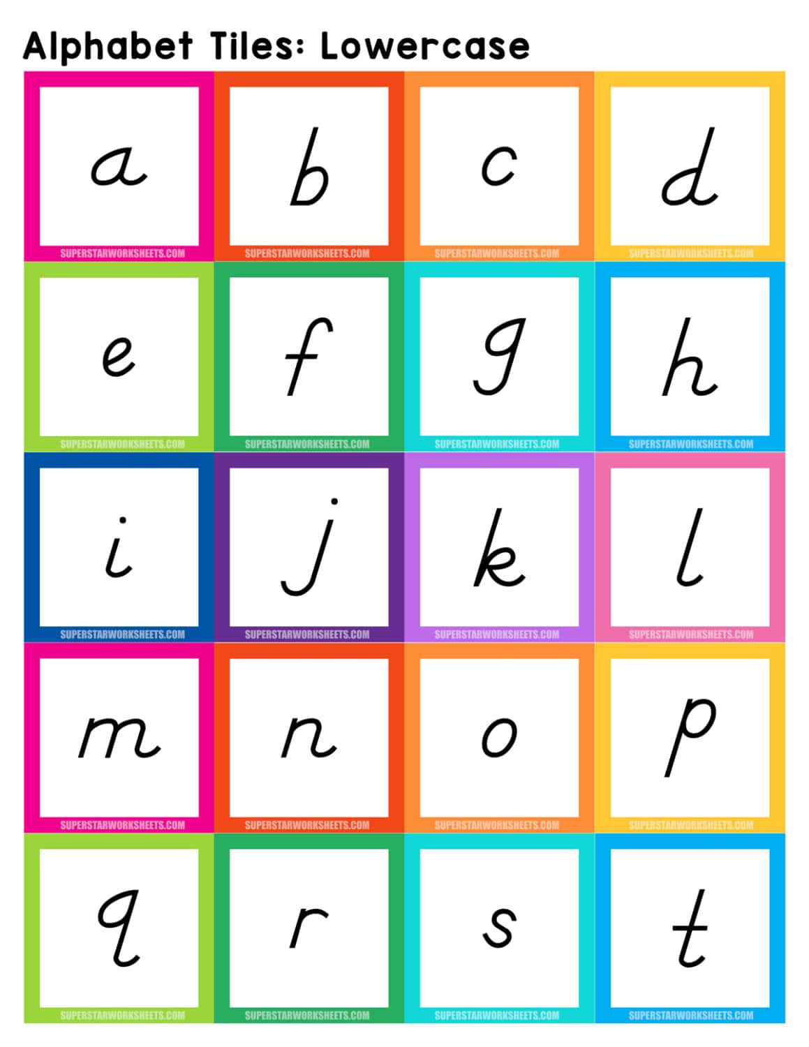 Alphabet Flashcards - Superstar Worksheets in D&amp;amp;#039;nealian Alphabet Flash Cards Printable