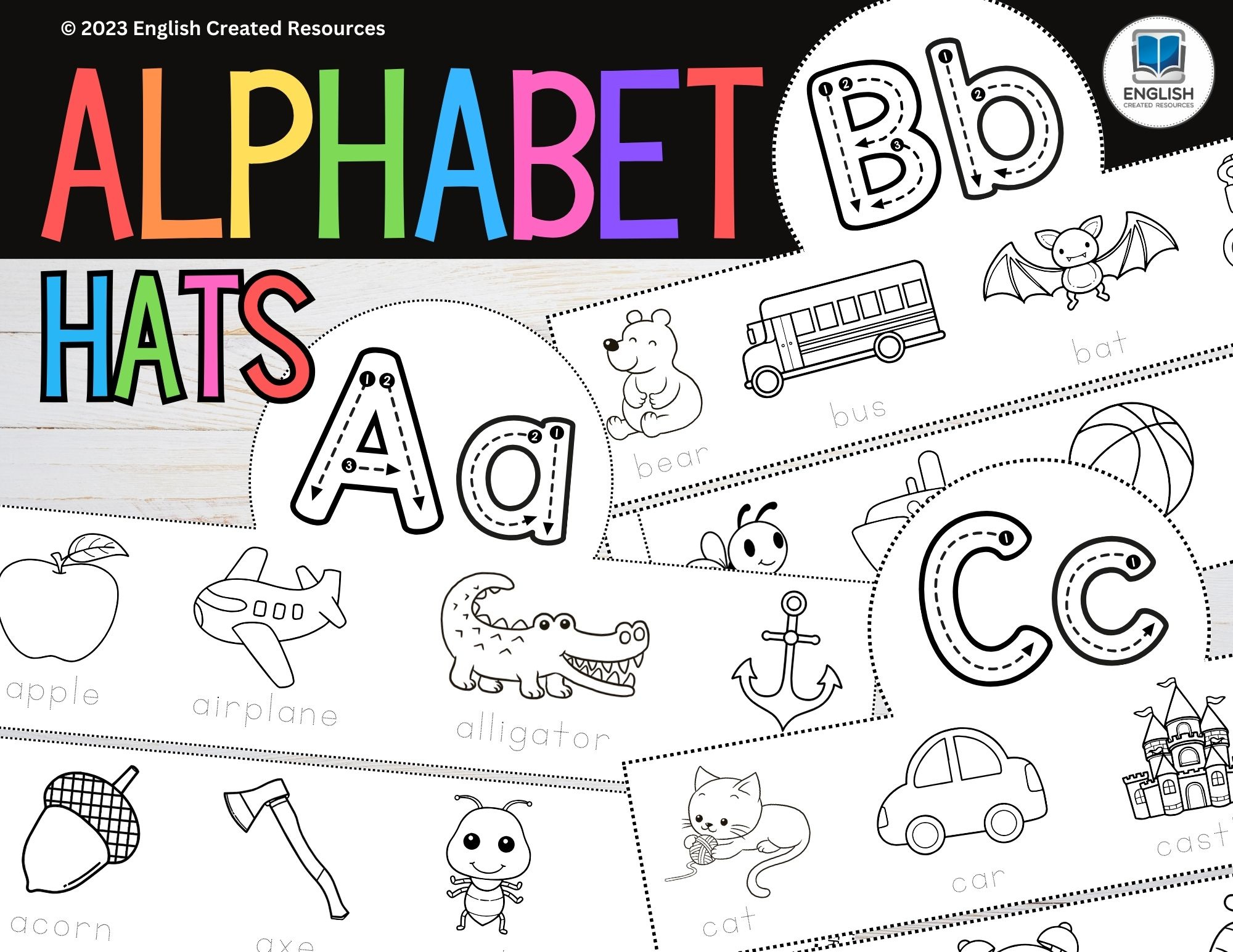 Alphabet Hats - English Created Resources within Free Printable Alphabet Hats