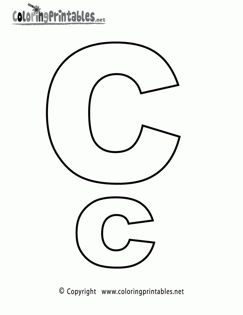 Alphabet Letter C Coloring Page - A Free English Coloring Printable regarding Printable Alphabet Letters C
