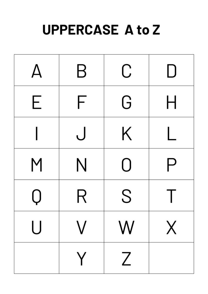 Printable List of Alphabet Letters