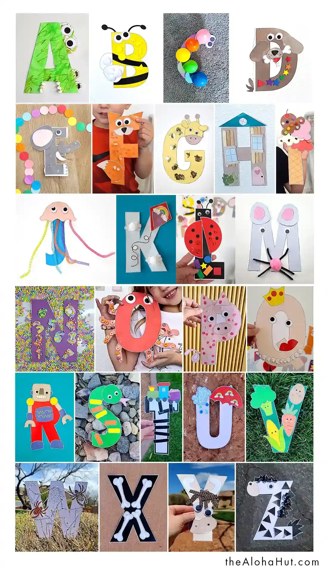 Alphabet Letter Crafts – A To Z - The Aloha Hut for Printable Alphabet Letter Crafts