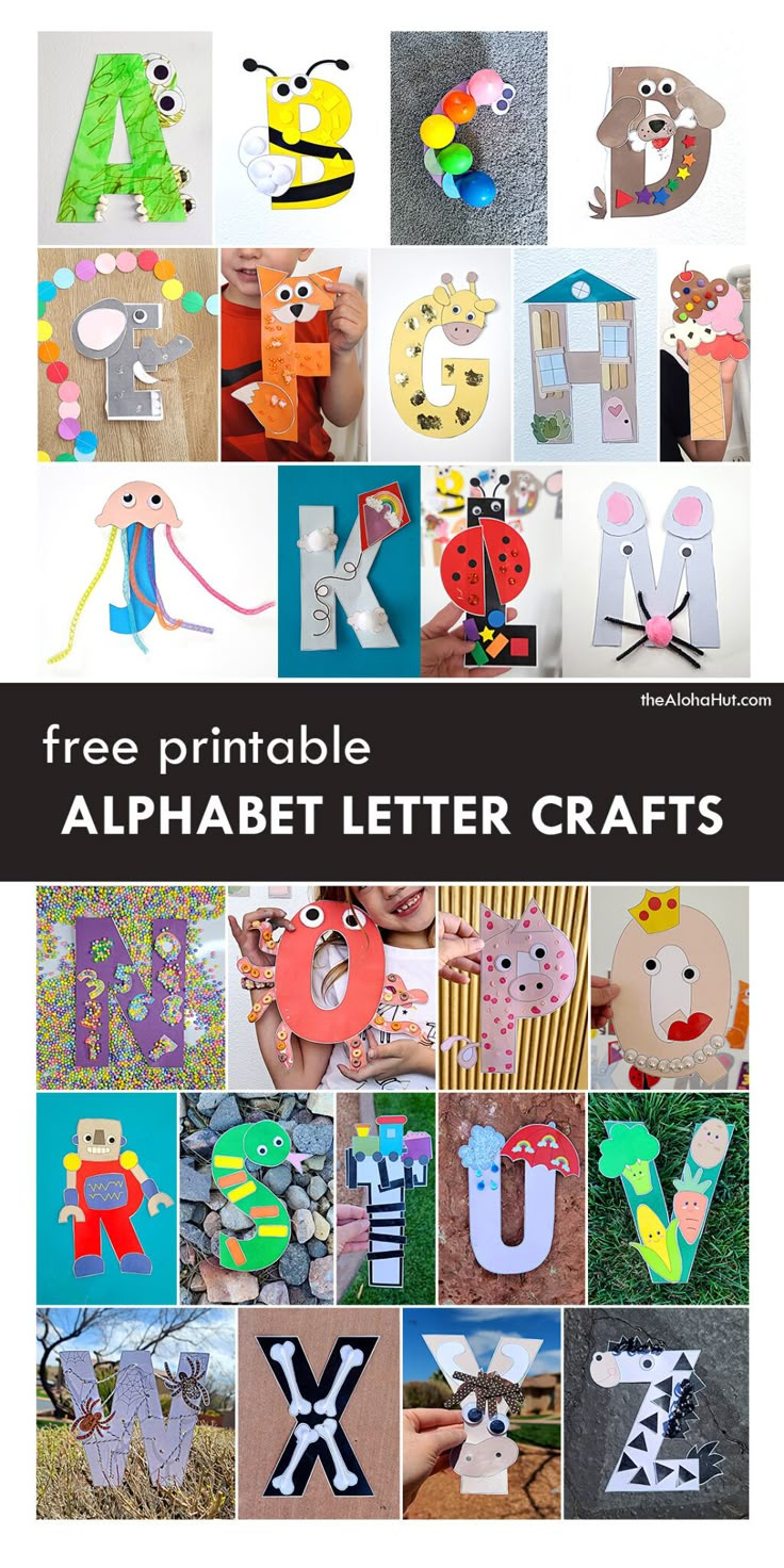 Alphabet Letter Crafts – A To Z - The Aloha Hut with regard to A to Z Alphabet Crafts Printable Free