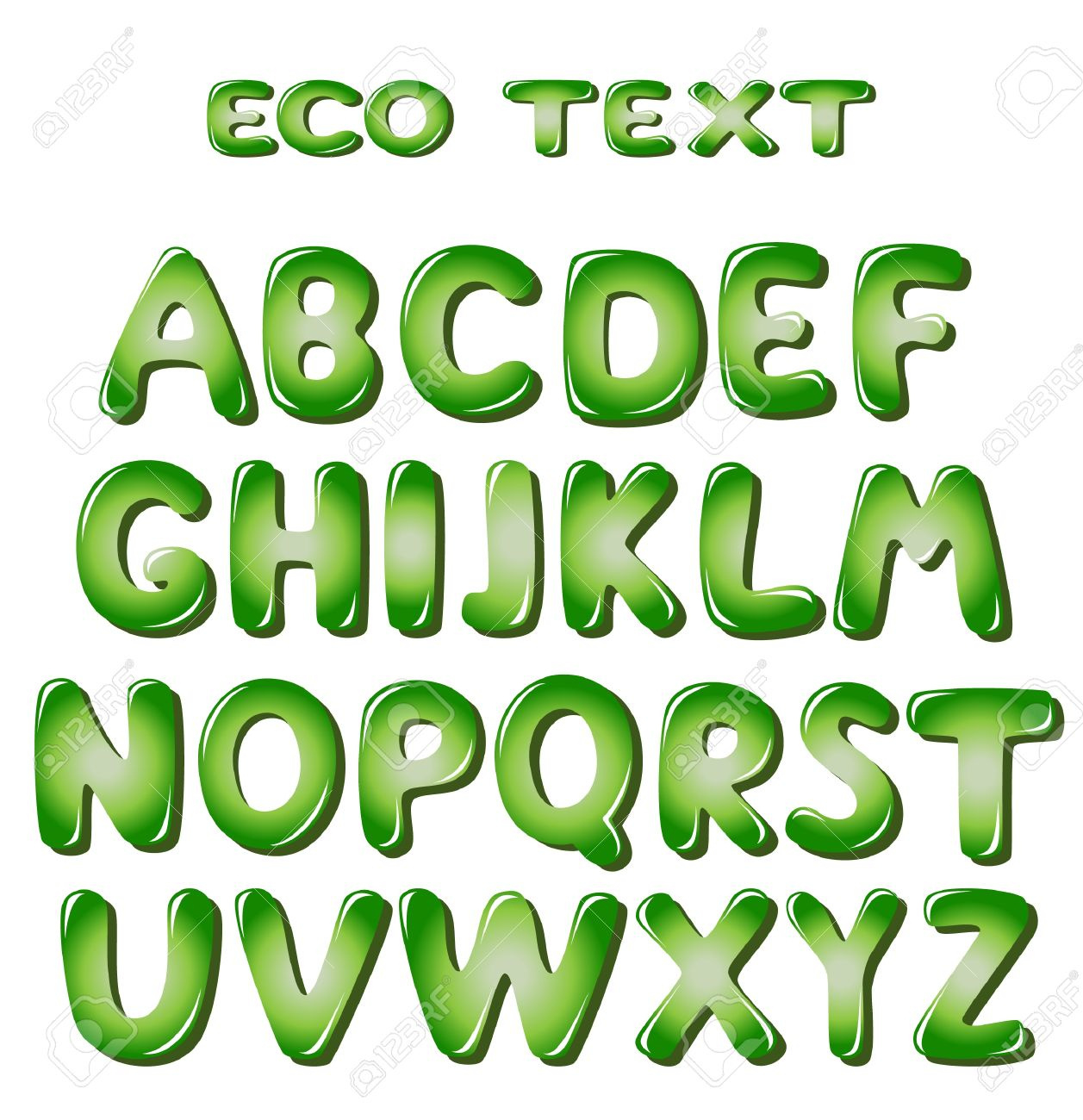 Alphabet Letters In Green Colors Royalty Free Svg, Cliparts in Printable Green Alphabet Letters