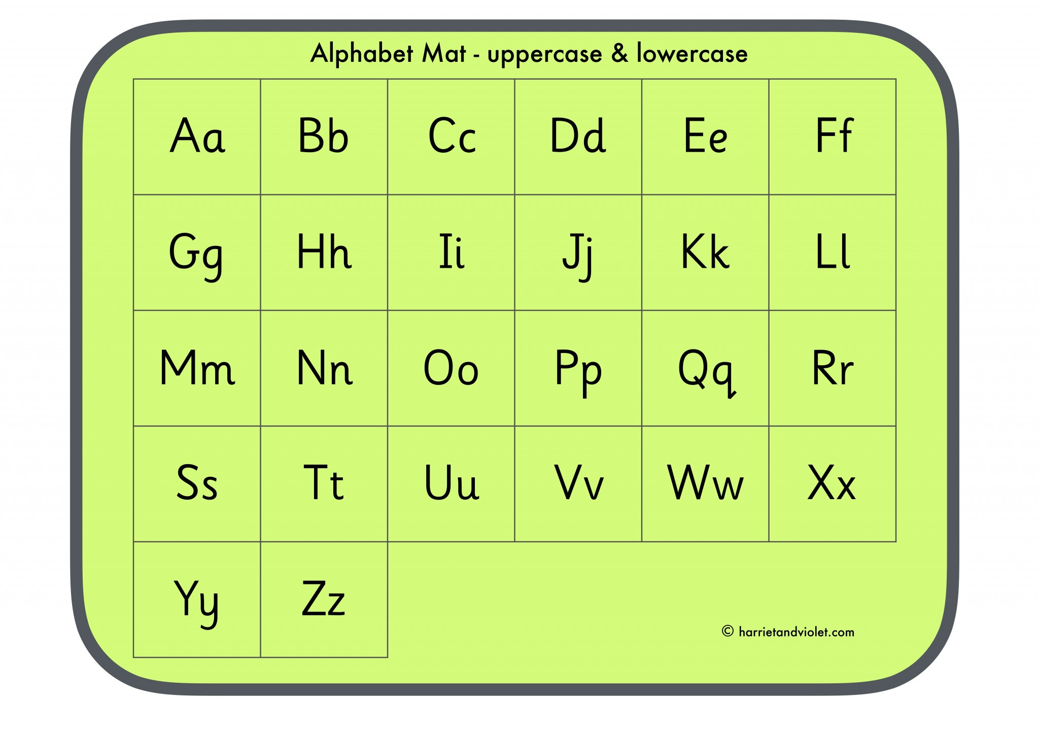 Alphabet Mat - Uppercase And Lowercase - Printable Teaching with Alphabet Upper and Lower Case Printable