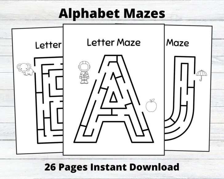 A to Z Alphabet Maze Printable