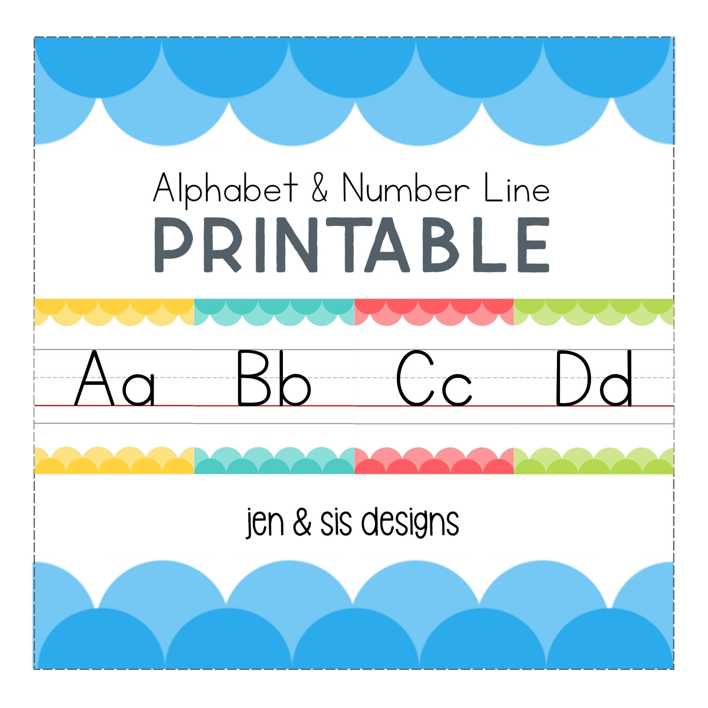 Alphabet &amp;amp; Number Line Printable Classroom Decor Alphabet Posters within Printable Alphabet Strip For Wall