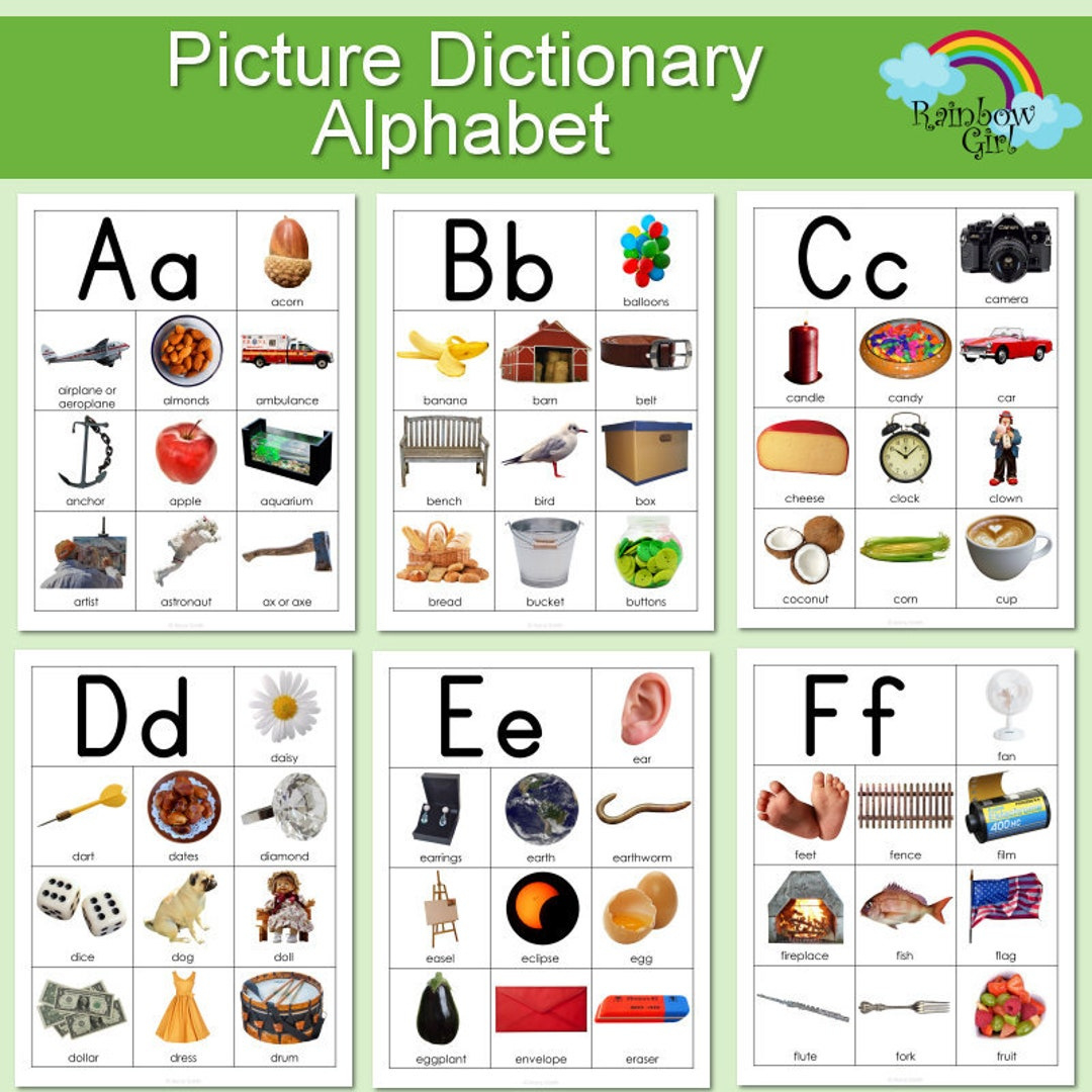 Alphabet Picture Dictionary / Phonics Initial Sounds / Printable Posters - Etsy within Printable Alphabet Picture Dictionary