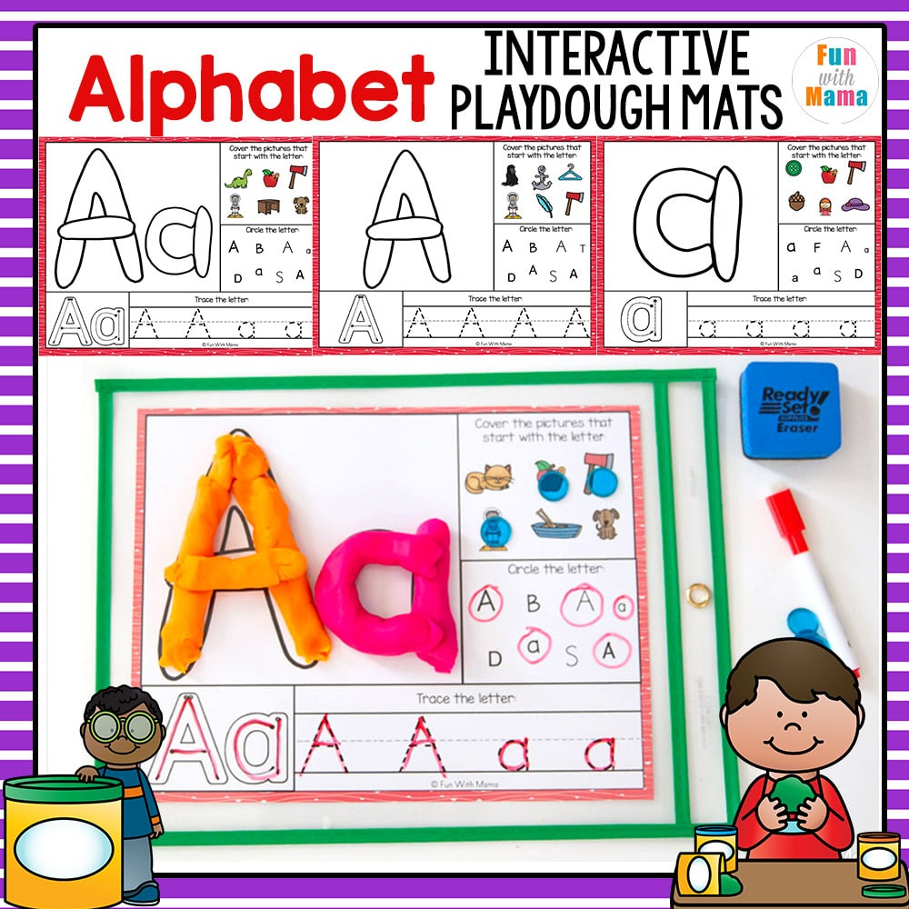 Alphabet Playdough Mats - Interactive - Fun With Mama in Printable Alphabet Playdough Mats