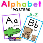 Alphabet Posters   Superstar Worksheets In Free Alphabet Poster Printable