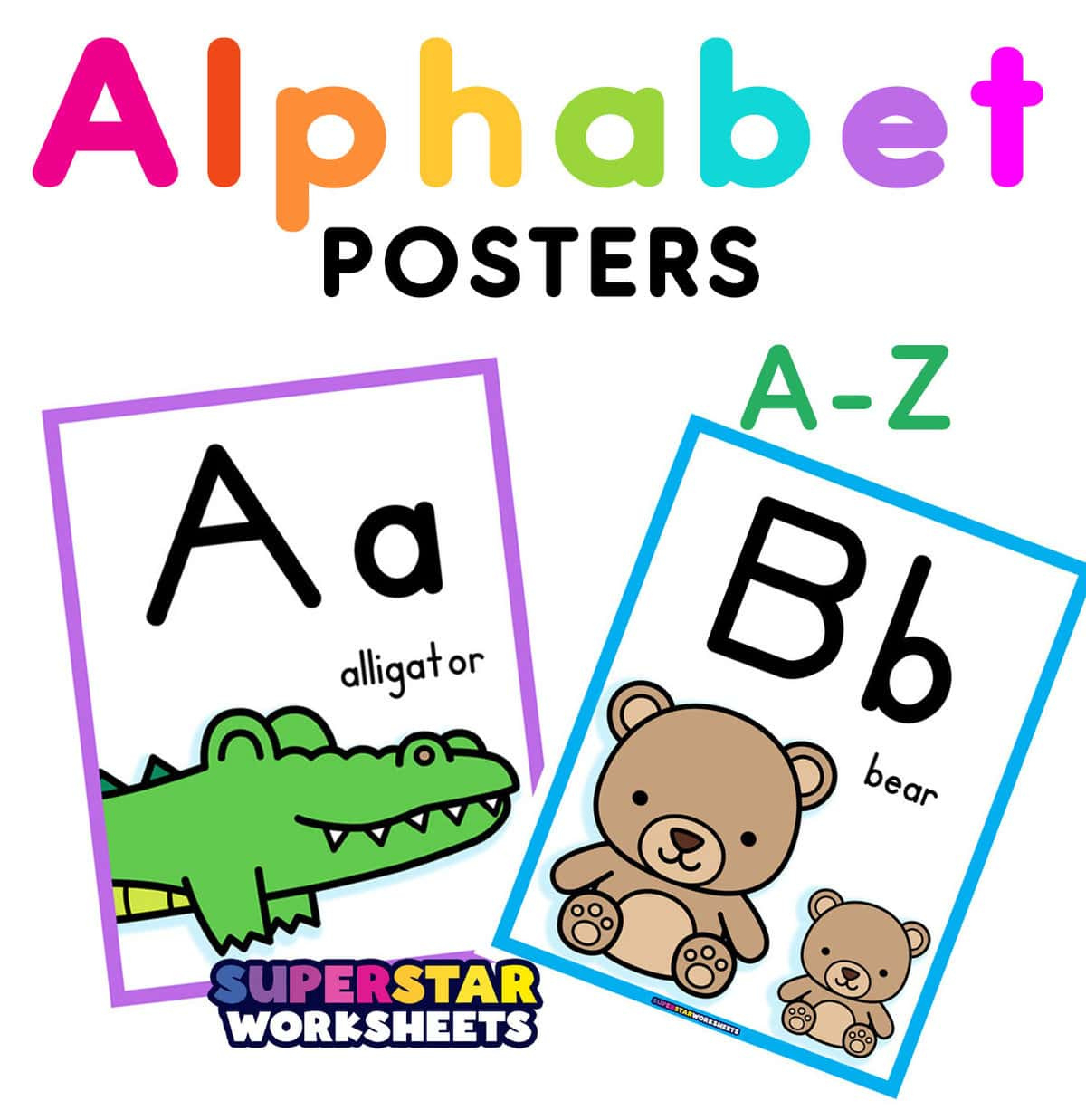 Alphabet Posters - Superstar Worksheets in Free Alphabet Poster Printable