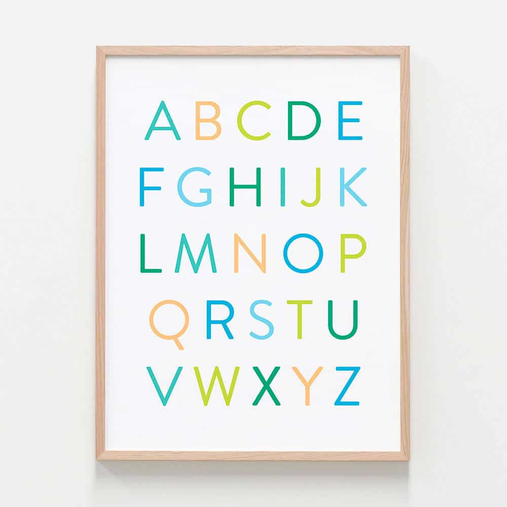 Alphabet Print | Wall Art Poster Or Framed Print | 41 Orchard for Alphabet Wall Art Printable