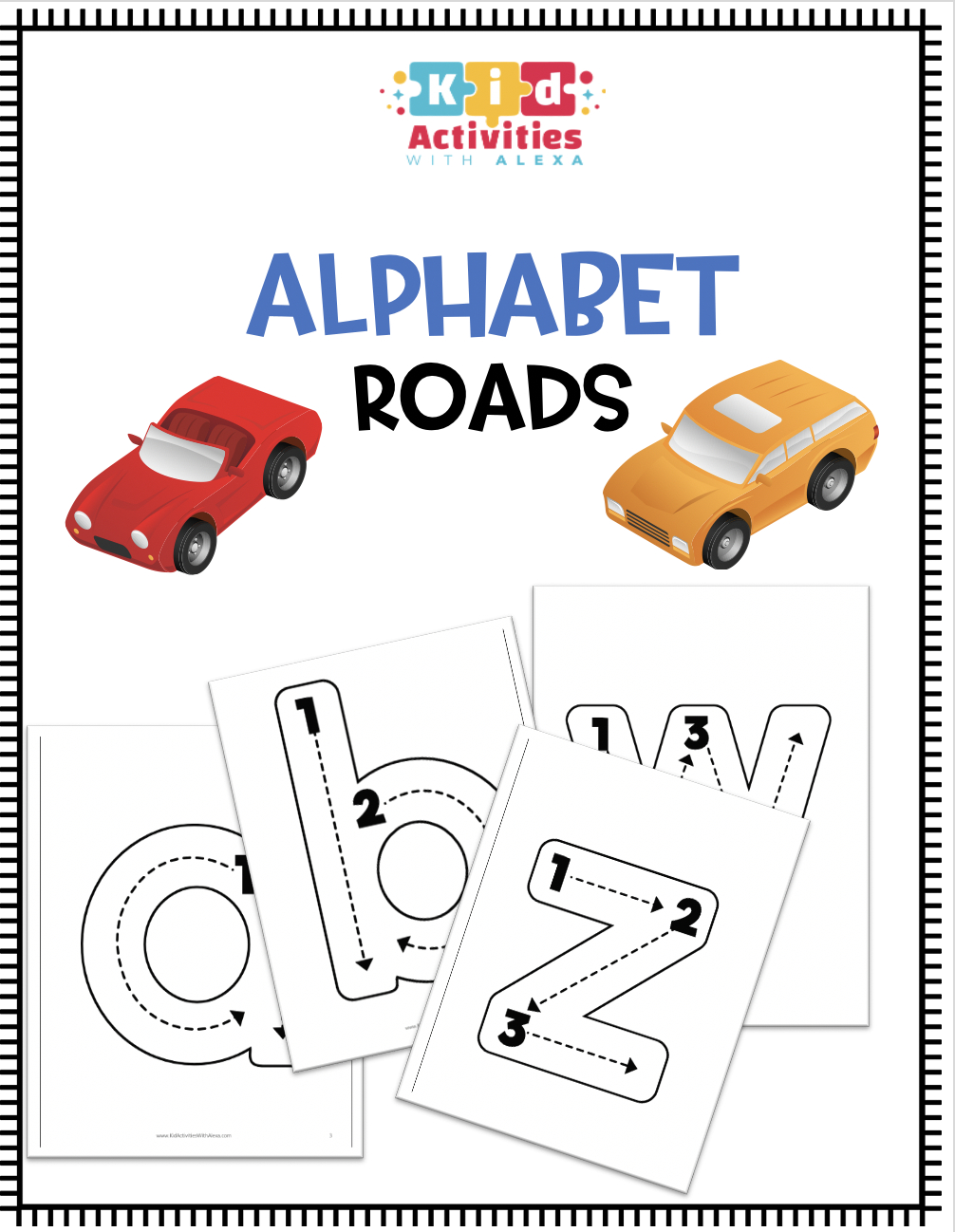 Alphabet Road Letter Mats (Pdf) - Kid Activities With Alexa throughout Road Letters Alphabet Printable