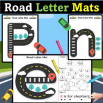 Alphabet Road Letter Tracing Mats, Trace, Find, Color, Alphabet Pertaining To Road Letters Alphabet Printable Free