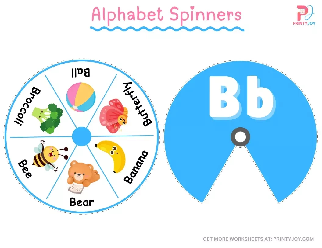 Alphabet Spinners Free Printable in Alphabet Spinner Printable Free