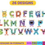 Alphabet Svg,Alphabet Animals,Monster Alphabet Svg,Alphabet Png In Printable Monster Alphabet Letters