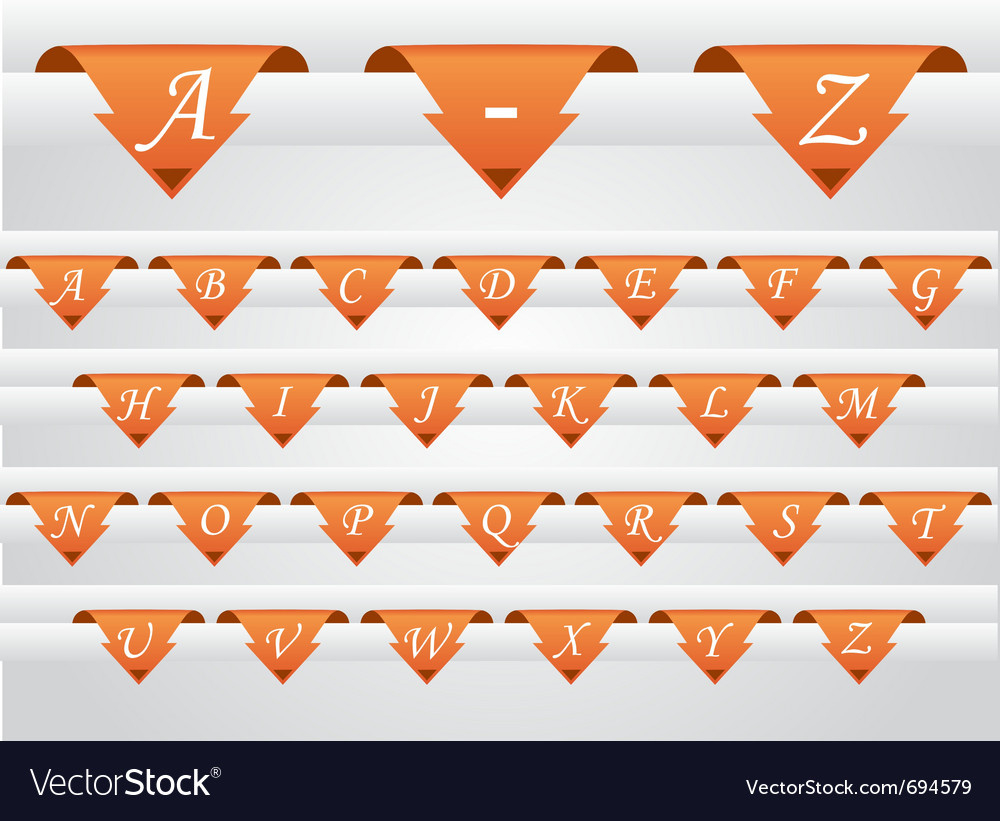 Alphabet Tabs Royalty Free Vector Image - Vectorstock intended for Free Printable Printable Alphabet Tabs