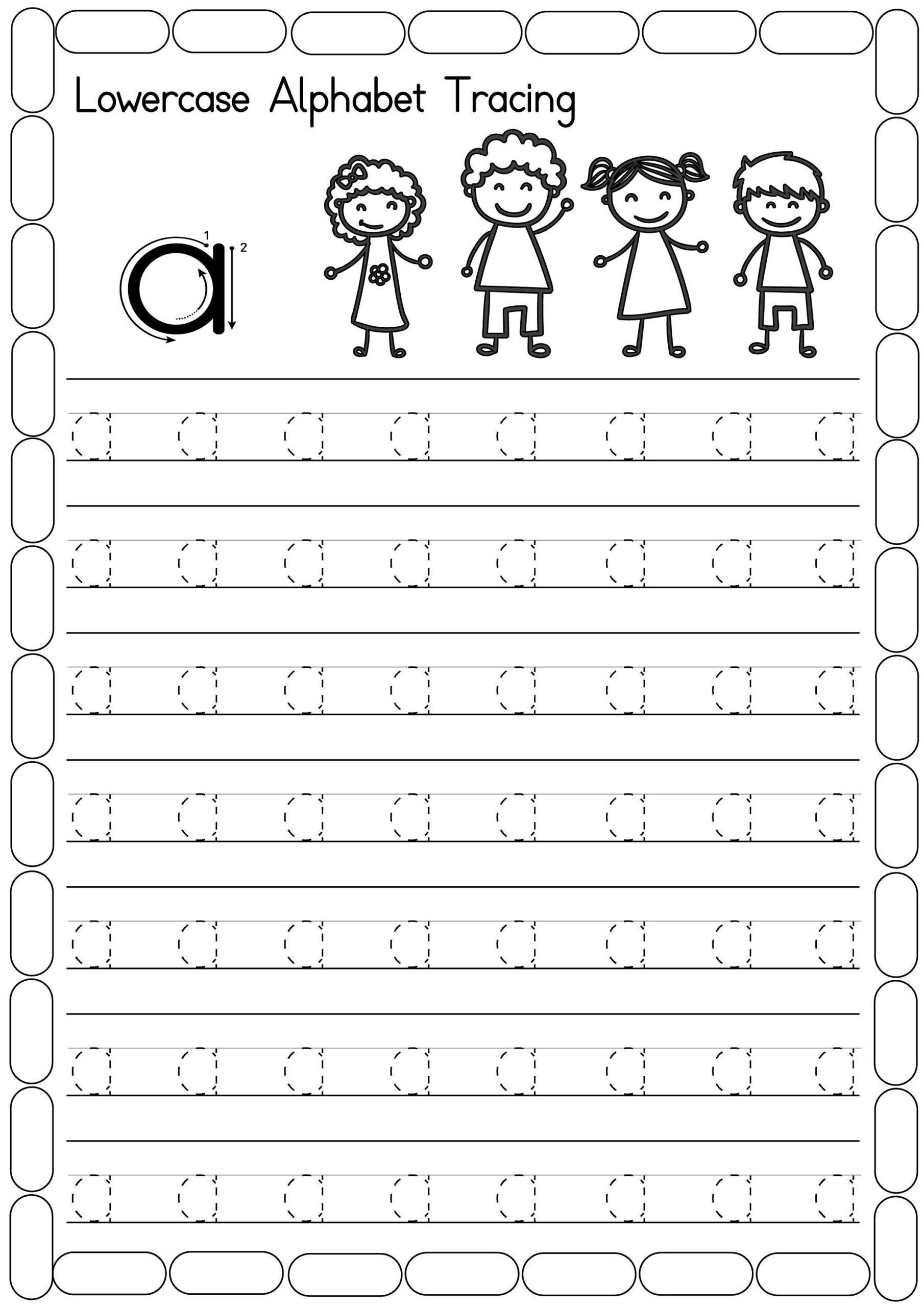 Alphabet Tracing/26 Printable Lower Case Alphabet Tracing with Printable Alphabet Lower Case