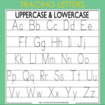 Alphabet Tracing Printable Worksheet Capital Small Letters Inside Printable Traceable Alphabet Chart For Upper And Lower Case