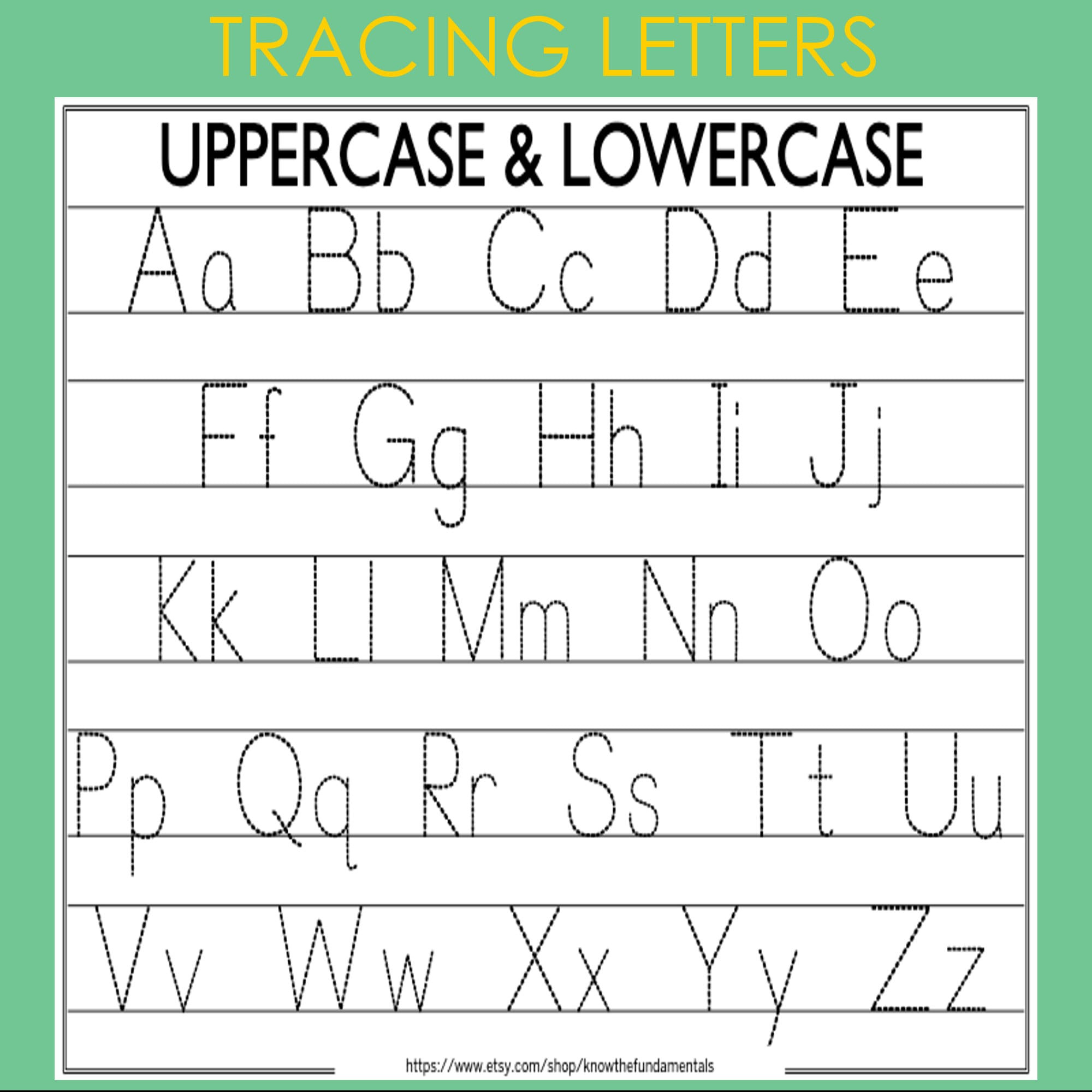 Alphabet Tracing Printable Worksheet Capital Small Letters inside Printable Traceable Alphabet Chart For Upper And Lower Case