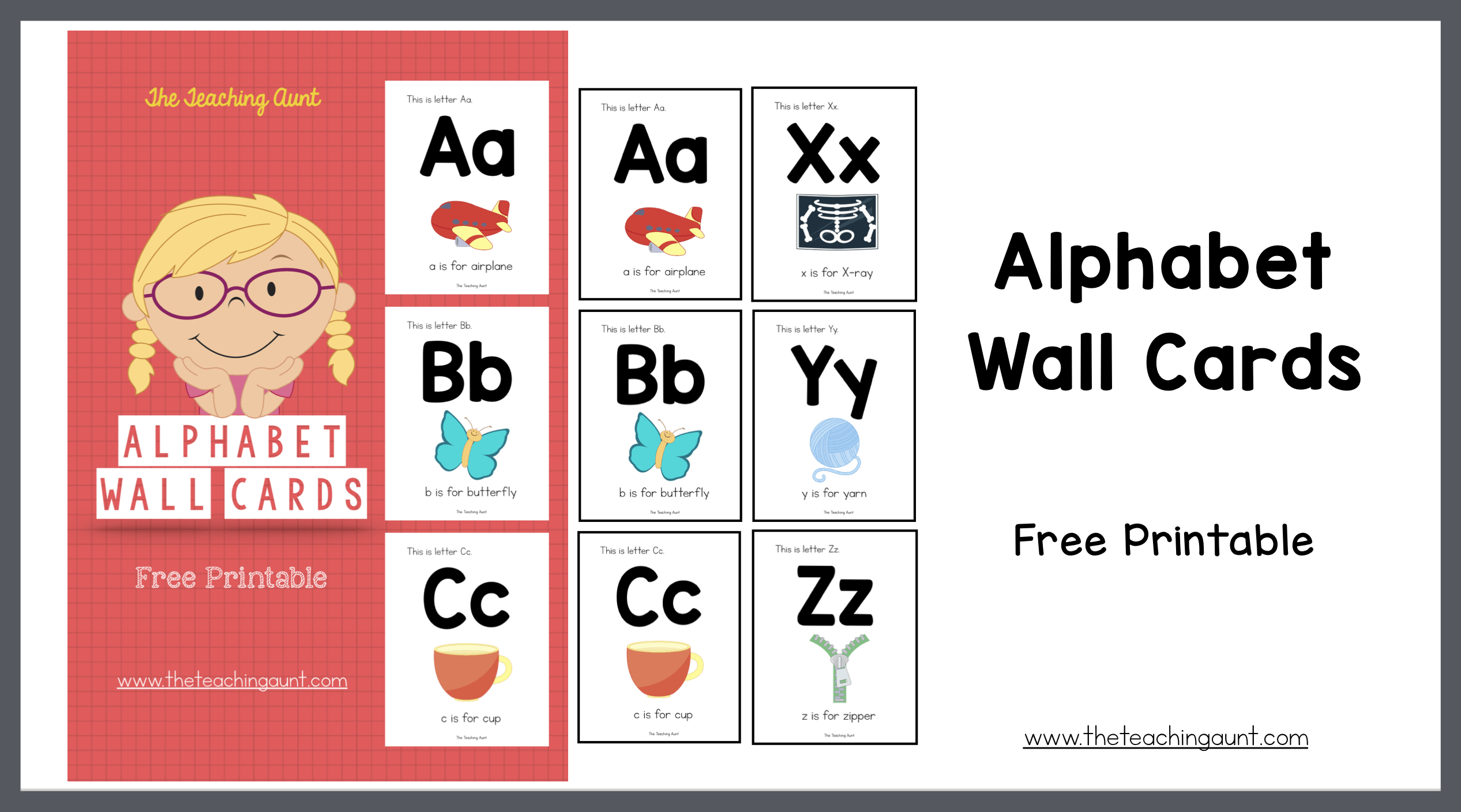 Alphabet Wall Cards - The Teaching Aunt pertaining to Alphabet Printable For Wall Free