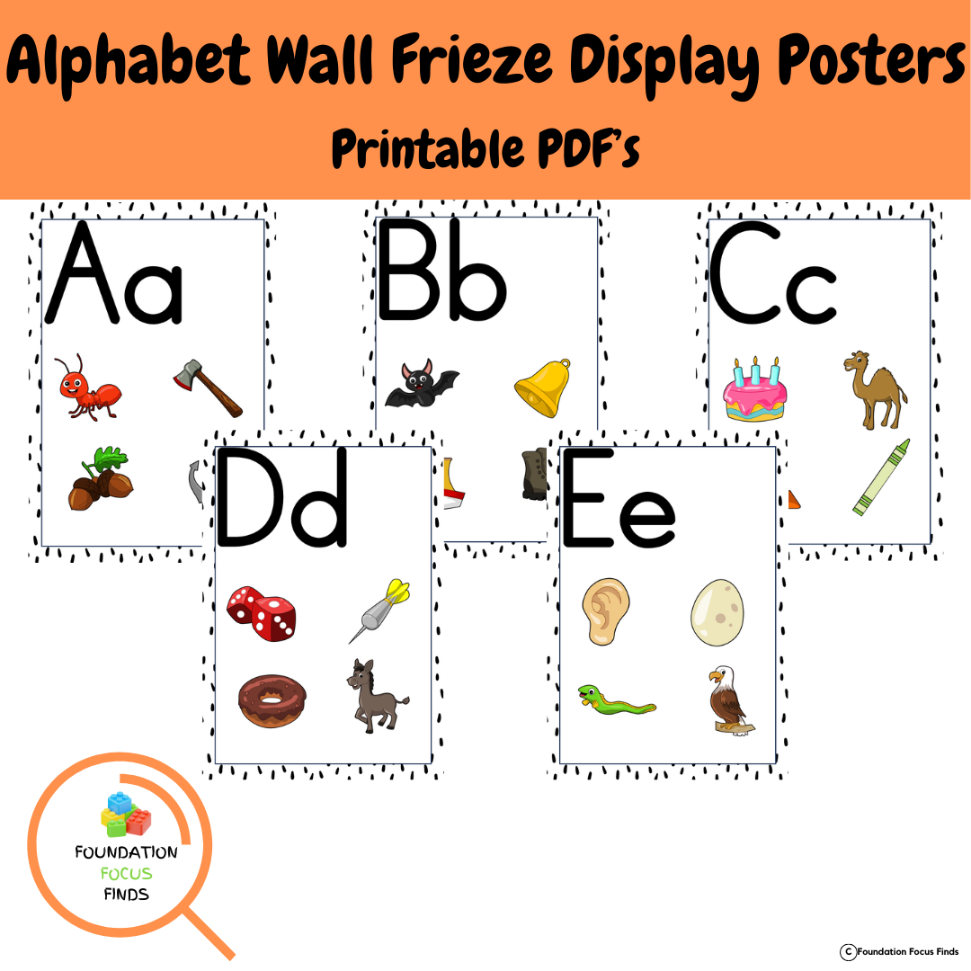 Alphabet Wall Frieze Display Posters intended for Alphabet Frieze Printable Free