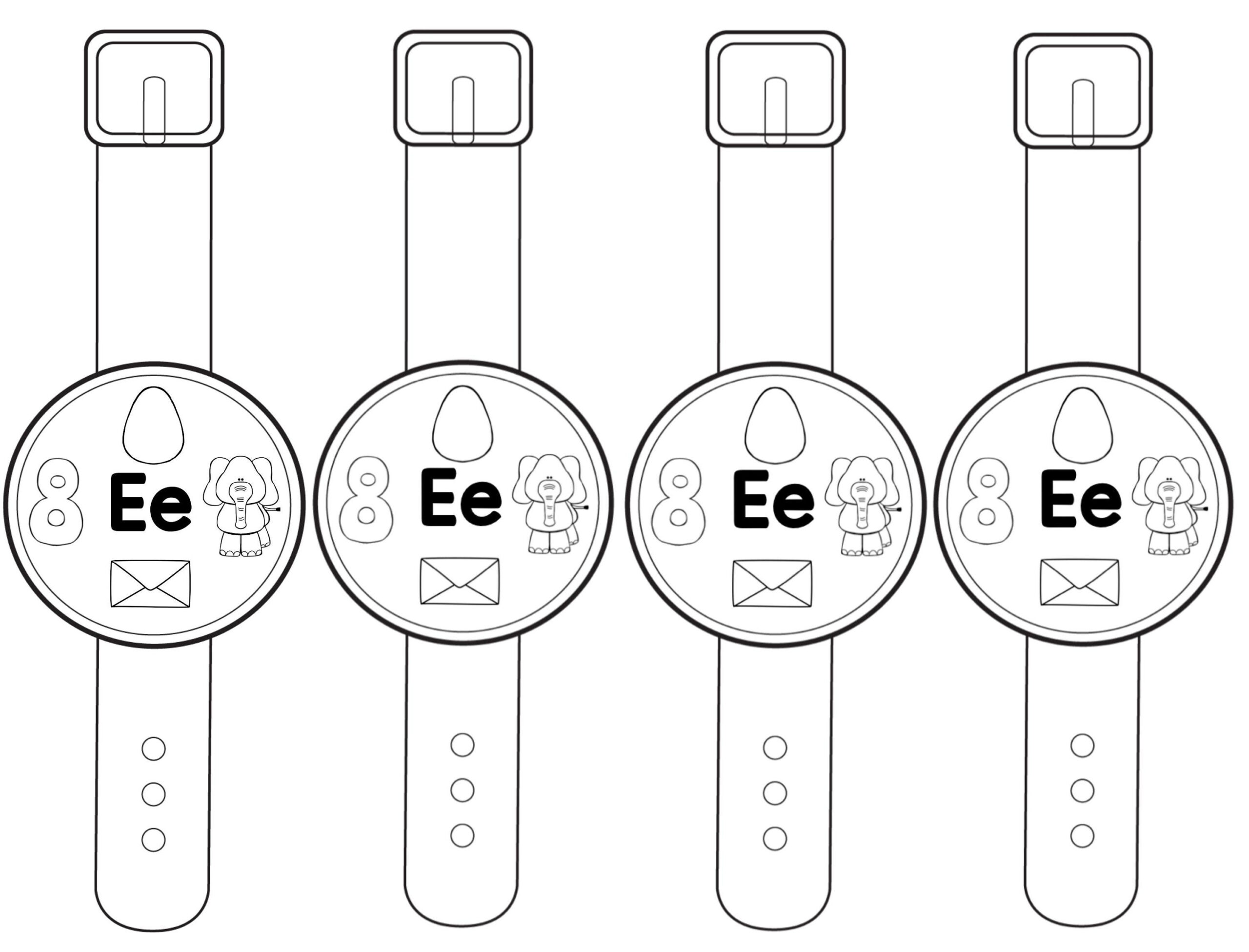 Alphabet Watches - Etsy for Free Printable Alphabet Watches