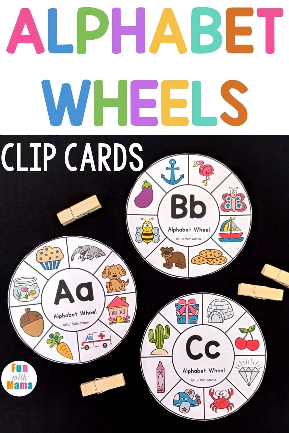 Alphabet Wheels Clip Cards - Alphabet Learning For Kids - Fun With inside Alphabet Wheel Free Printable