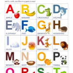 Alphabet With Pictures For Kindergarteners   Printable | Memozor Intended For Alphabet Learning Games Printable