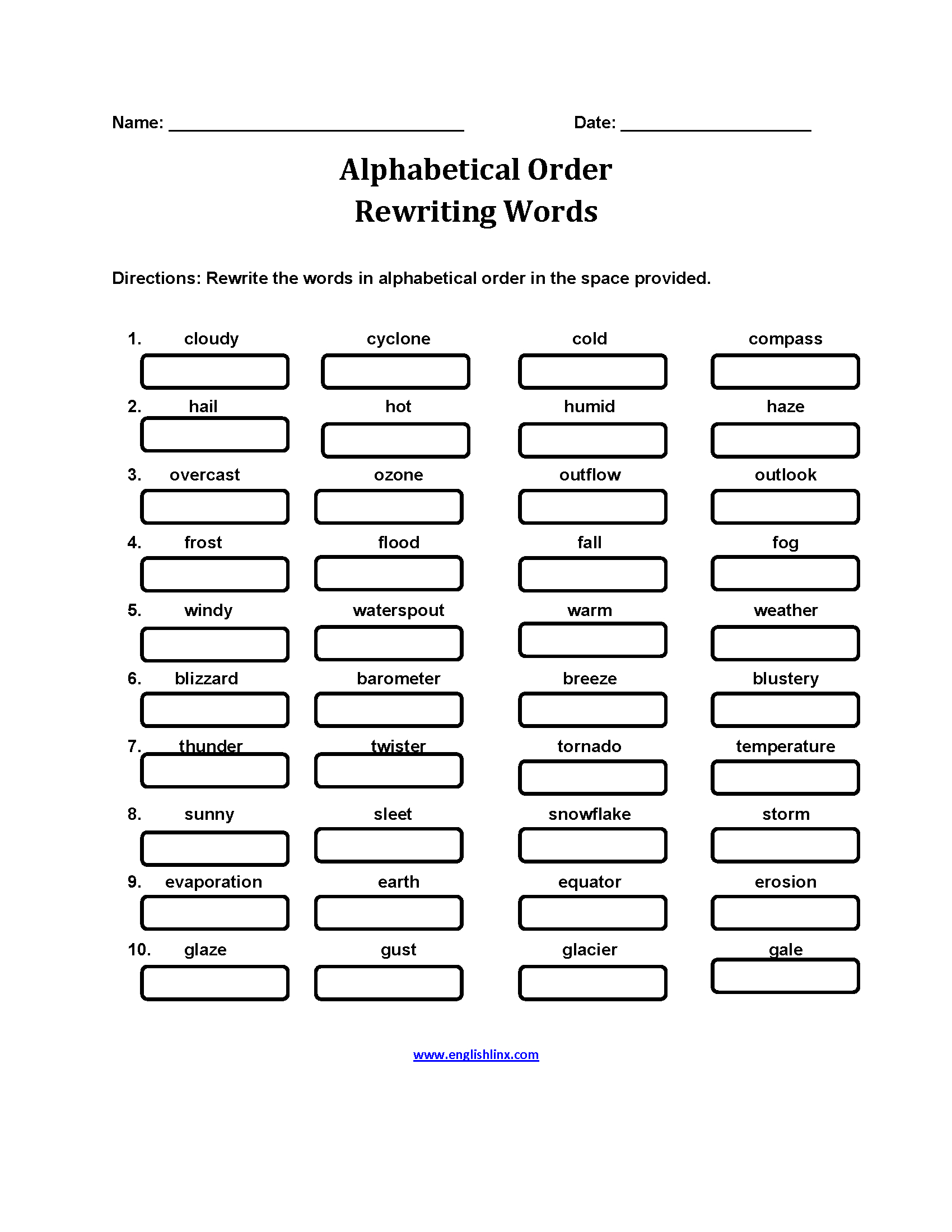 Alphabet Worksheets | Alphabetical Order Worksheets regarding Free Printable Alphabetical Order Worksheets