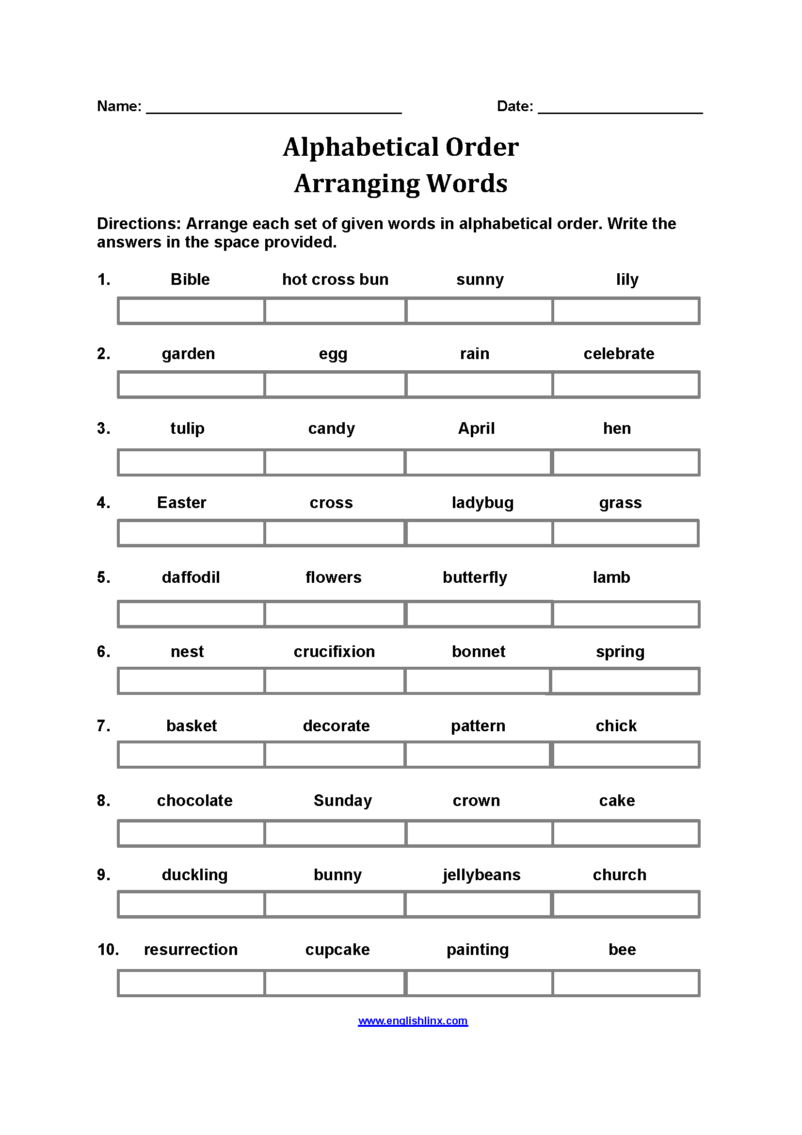 Alphabet Worksheets | Alphabetical Order Worksheets throughout Free Printable Alphabetical Order Worksheets