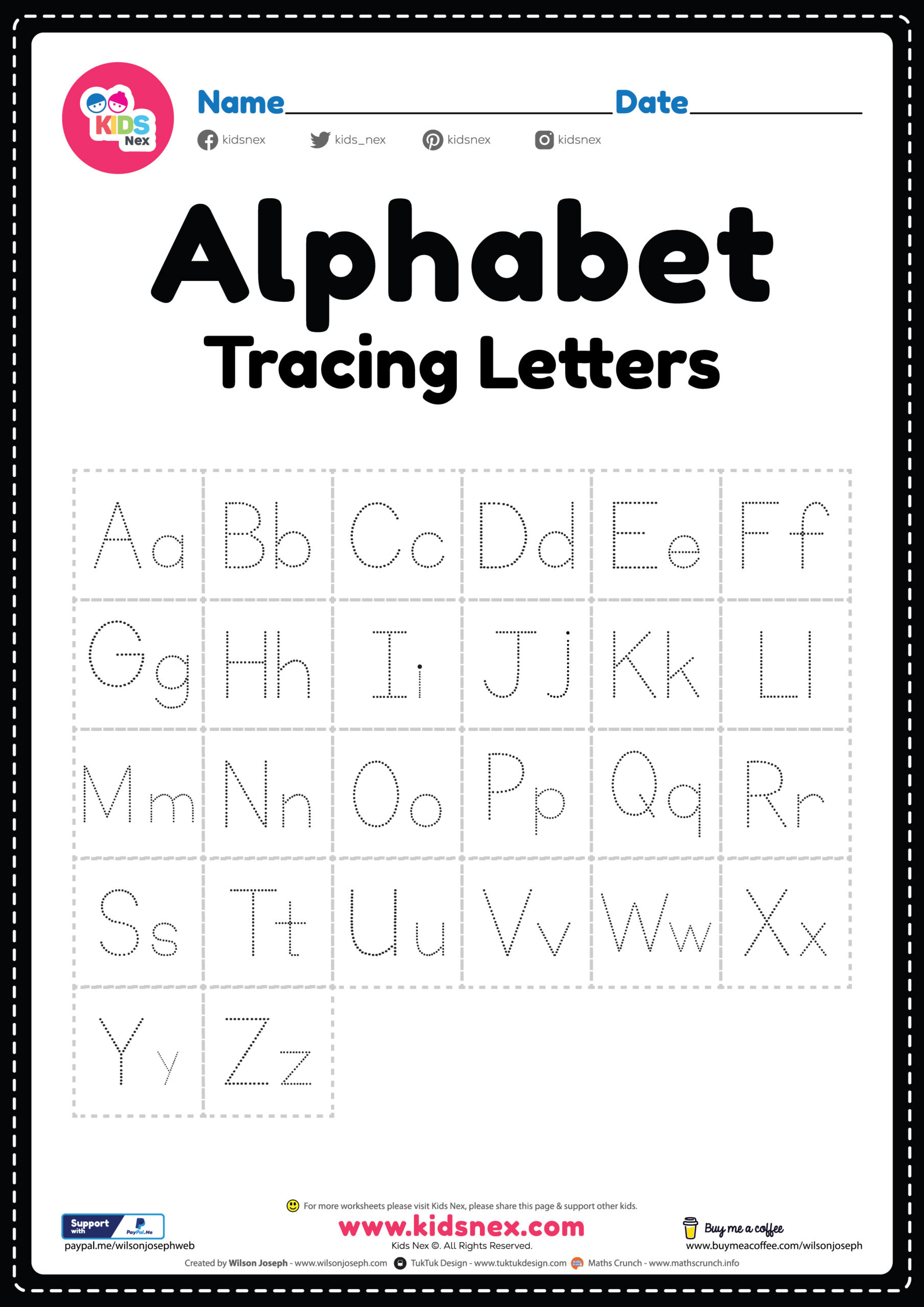 Alphabet Worksheets | Kidsnex with Childrens Printable Alphabet Worksheets