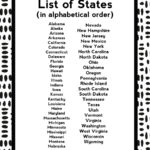 Alphabetical List Of The States For 50 States Alphabetical Order Printable