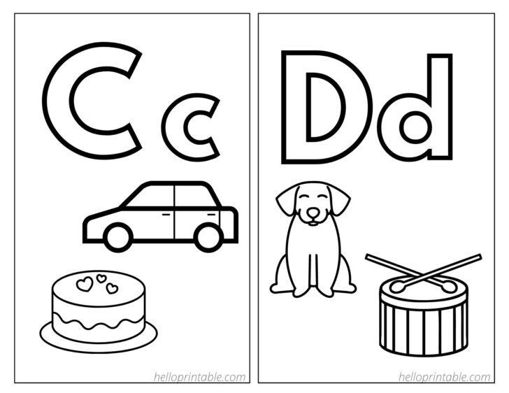 Free Alphabet Flash Cards Printable Black and White