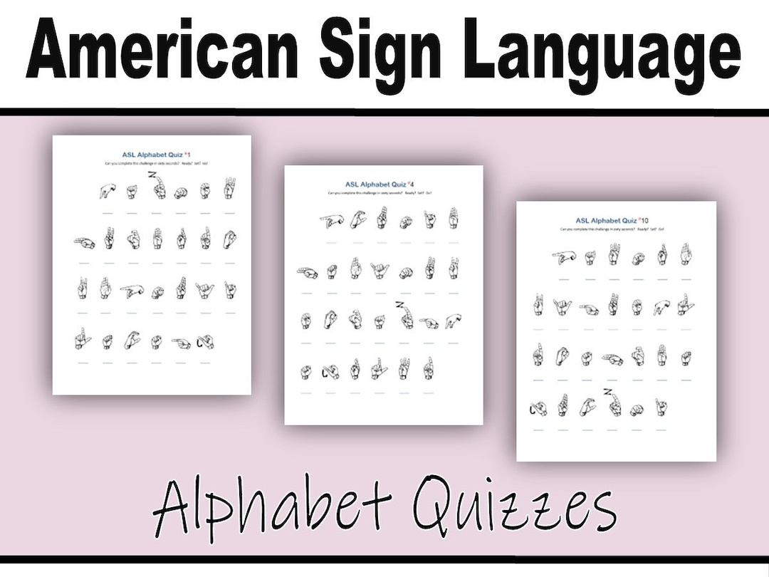 American Sign Language Alphabet Quizzes, Digital Download within ASL Alphabet Quiz Printable