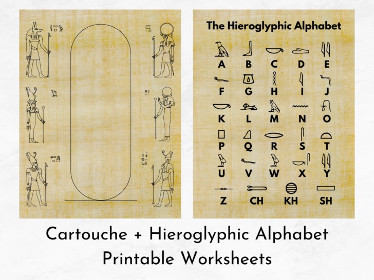 Ancient Egypt Printable Hieroglyphics Alphabet