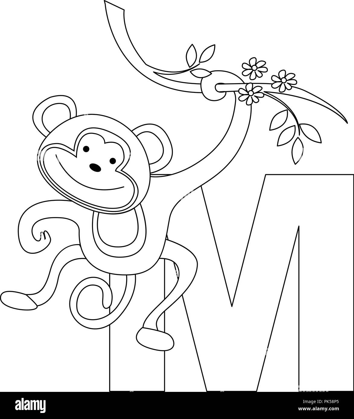 Animal Alphabet Coloring Book Illustration With Outlined Graphics intended for Animal Alphabet Coloring Book Printable