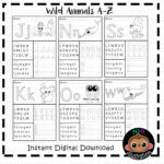 Animal Alphabet Find And Write   Letter Writing Practice Printable  Worksheets Within Animal Alphabet Printable Worksheets