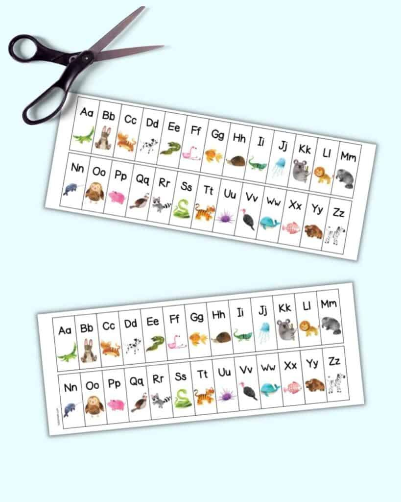 Animal Alphabet Strip Free Printable - The Artisan Life for Fundations Alphabet Strip Printable