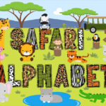 Animal Safari Font Alphabet Letters And Cliparts Sublimation Throughout Alphabet Safari Letters Printable