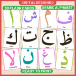 Arabic Alphabet Flash Cards Montessori Cards Arabic Letters Inside Printable Arabic Alphabet Flash Cards