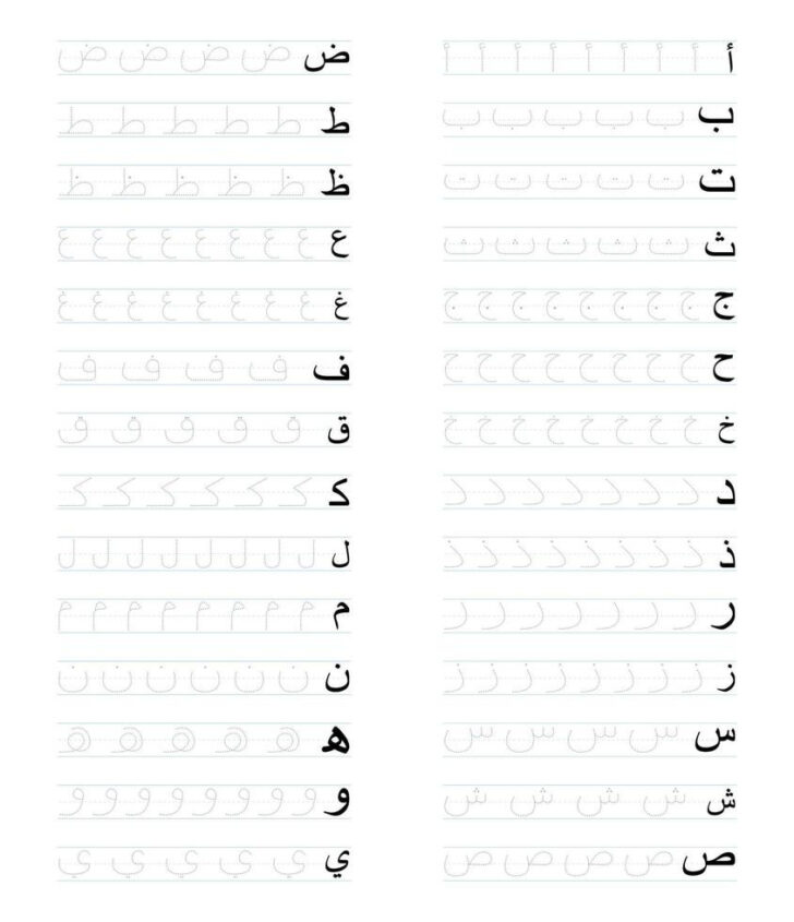 Arabic Alphabet Worksheets Printable Free Download