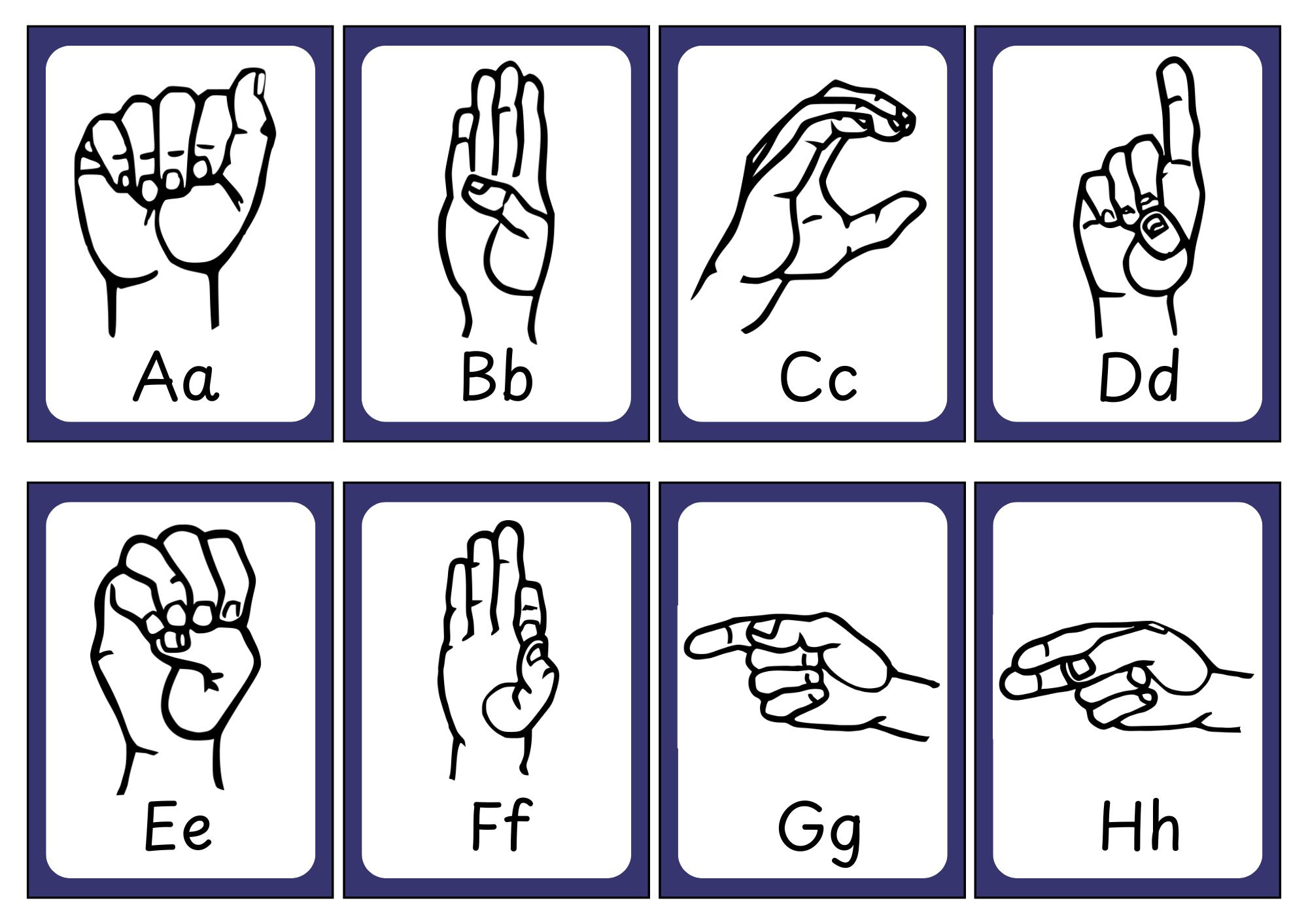 Asl Sign Language Flashcards - Free Printables - Teach Prints in Free Printable Asl Alphabet